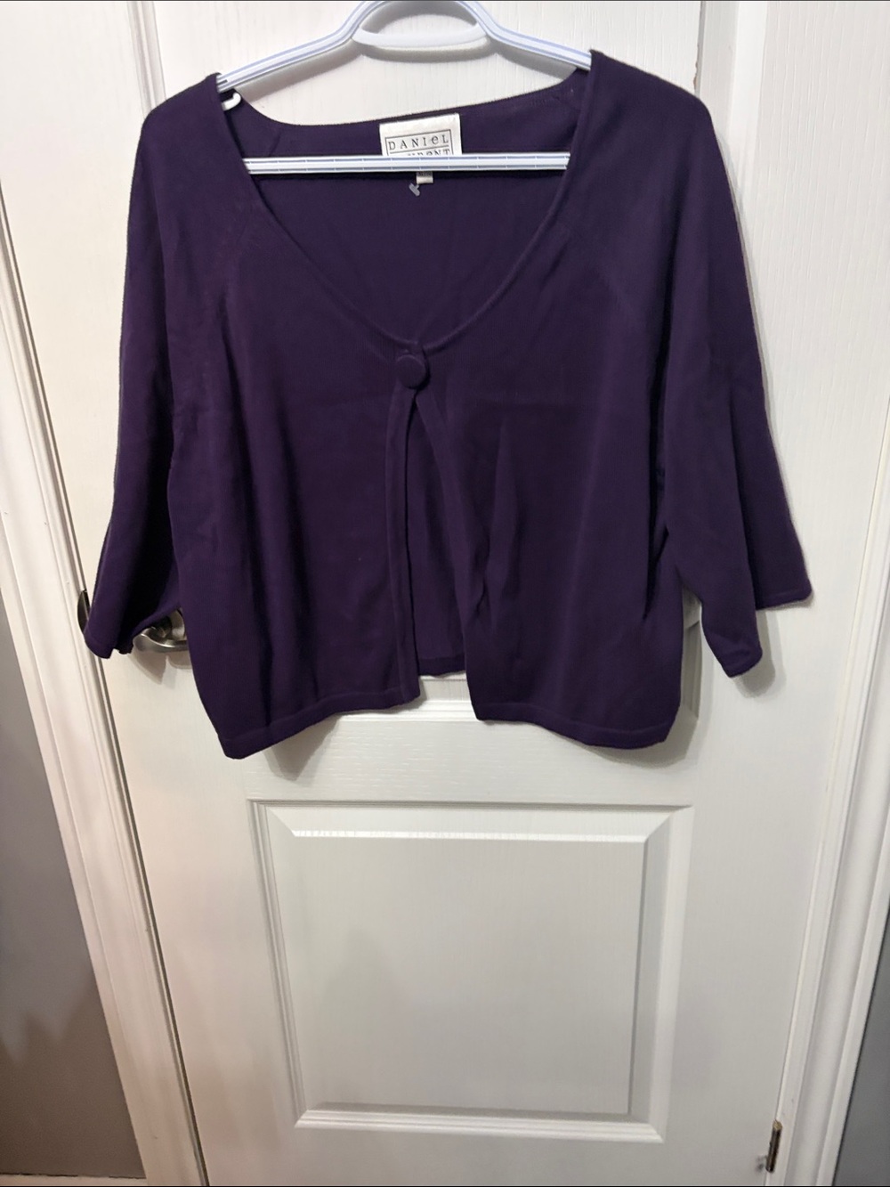 Purple V-Neck Button-Front Women’s Sweater